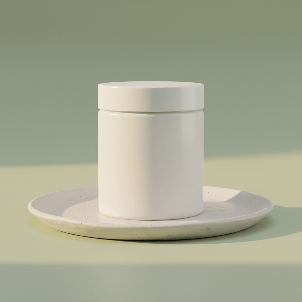 Botanical Ceramic Plate Jar AI product photo prompt