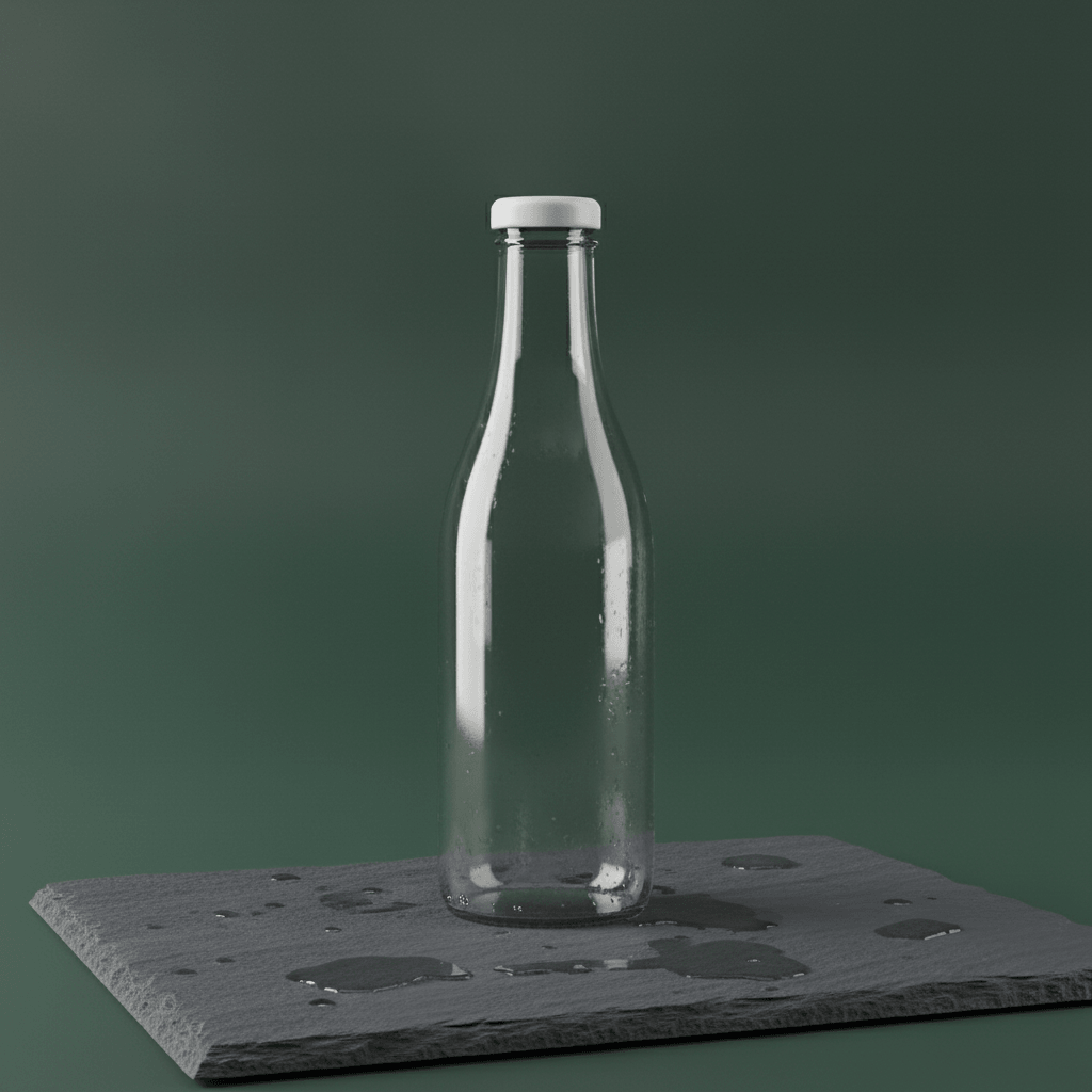 Botanical Misty Morning Bottle AI product photo prompt