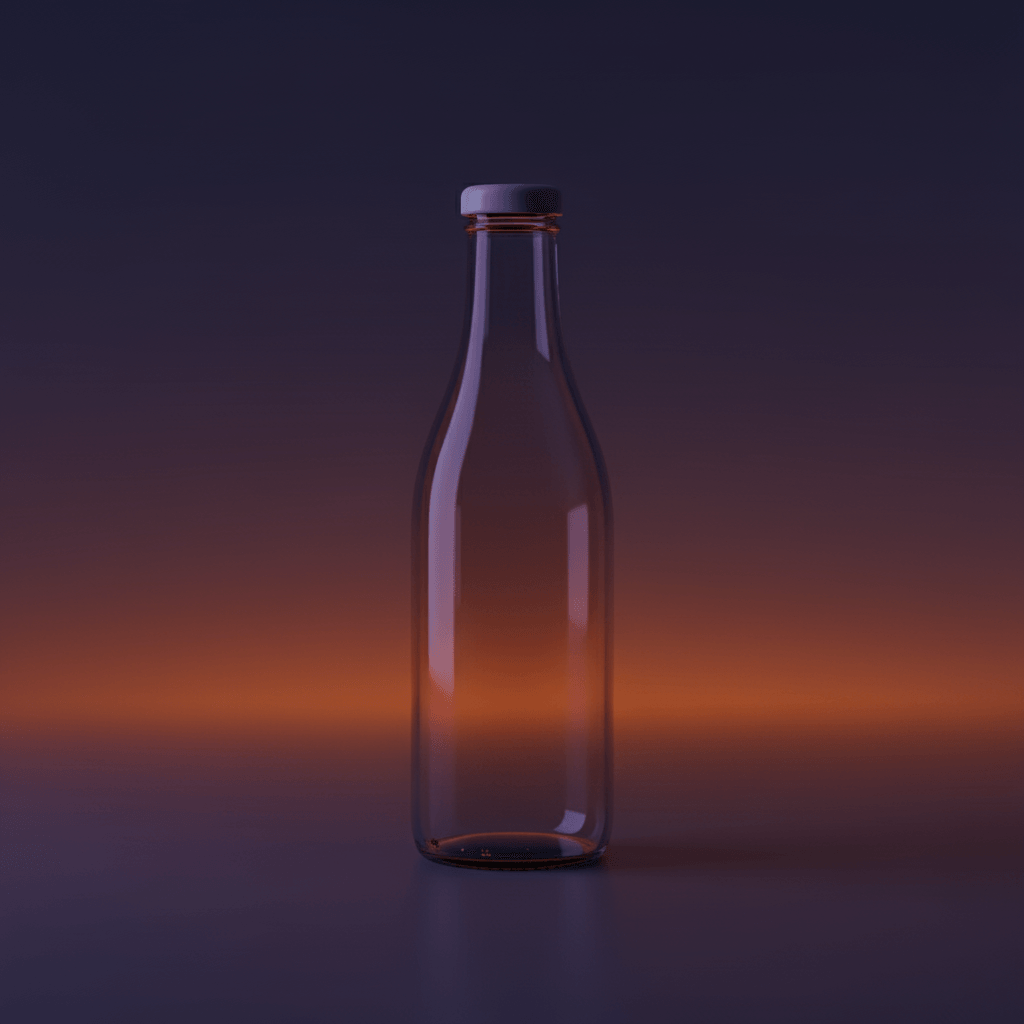 Purple Indigo Dusk Bottle AI product photo prompt