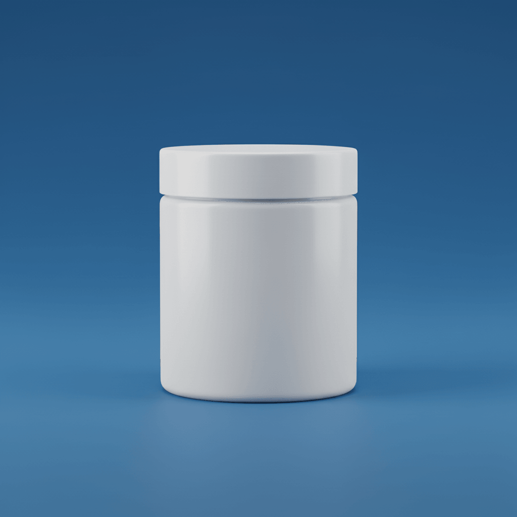 Hard Flash Cobalt Blue Jar AI product photo prompt