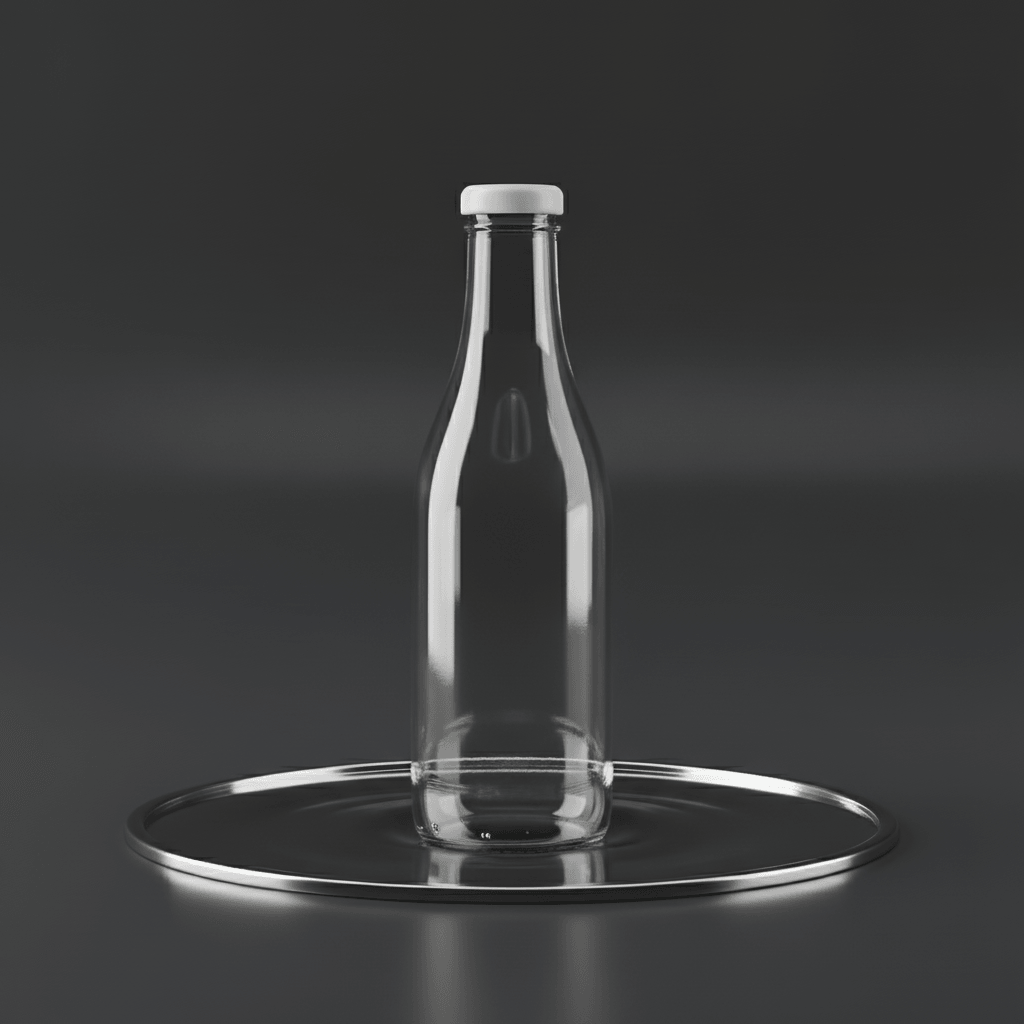 Mercury Liquid Metal Bottle AI product photo prompt