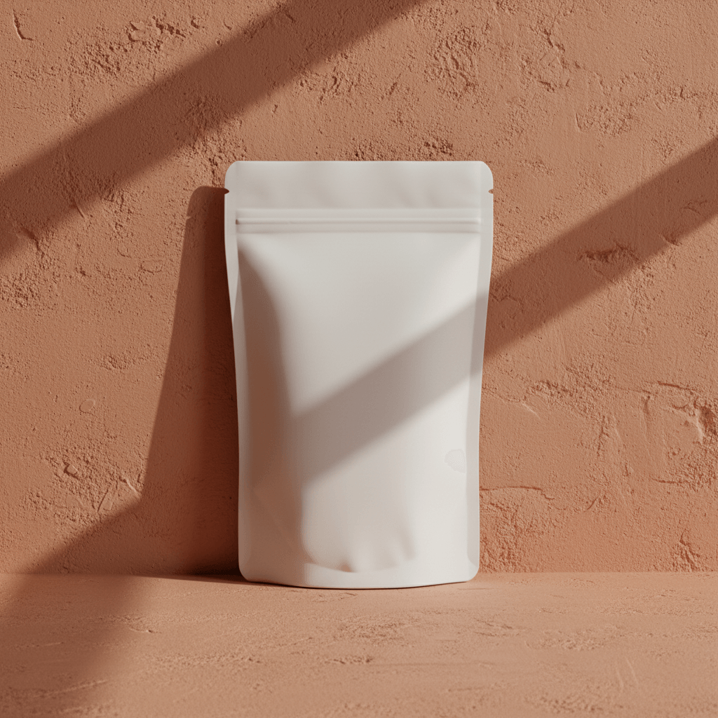 Monolith Clay Shadow Pouch AI product photo prompt