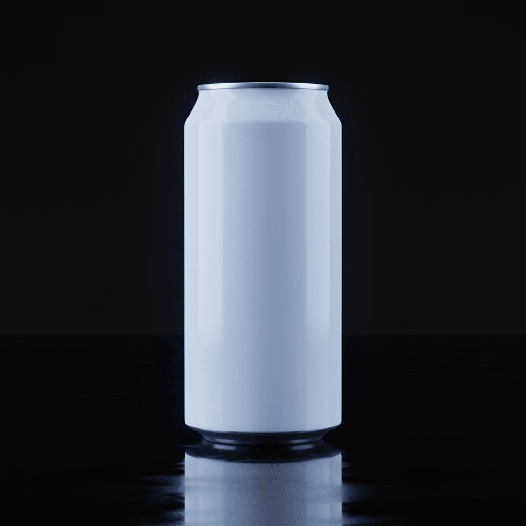 Nocturnal Obsidian Can AI product photo prompt