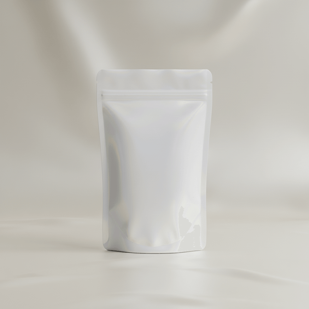 Iridescent Pearl Softbox Pouch AI product photo prompt