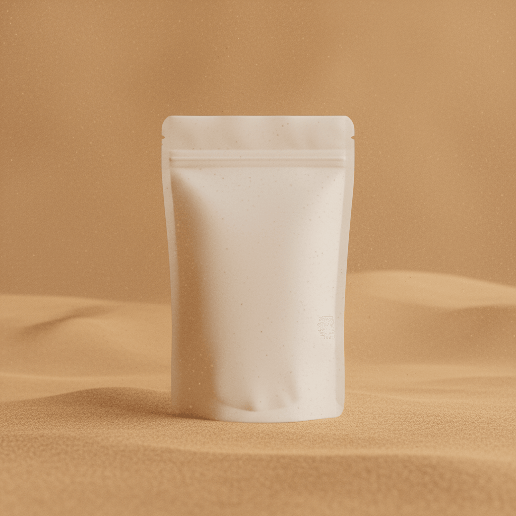 Textured Sand Storm Pouch AI product photo prompt